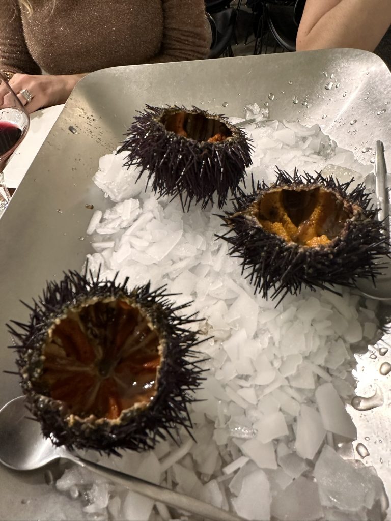 Plato de erizos de mar en Informal VADEBO, Valencia, parte de su oferta de tapas de marisco