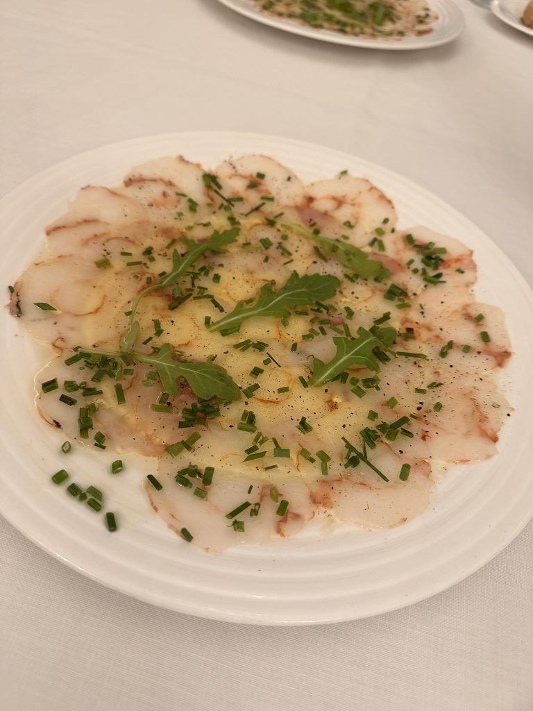 Carpaccio de gambas sabor intenso, Racó del Turia
